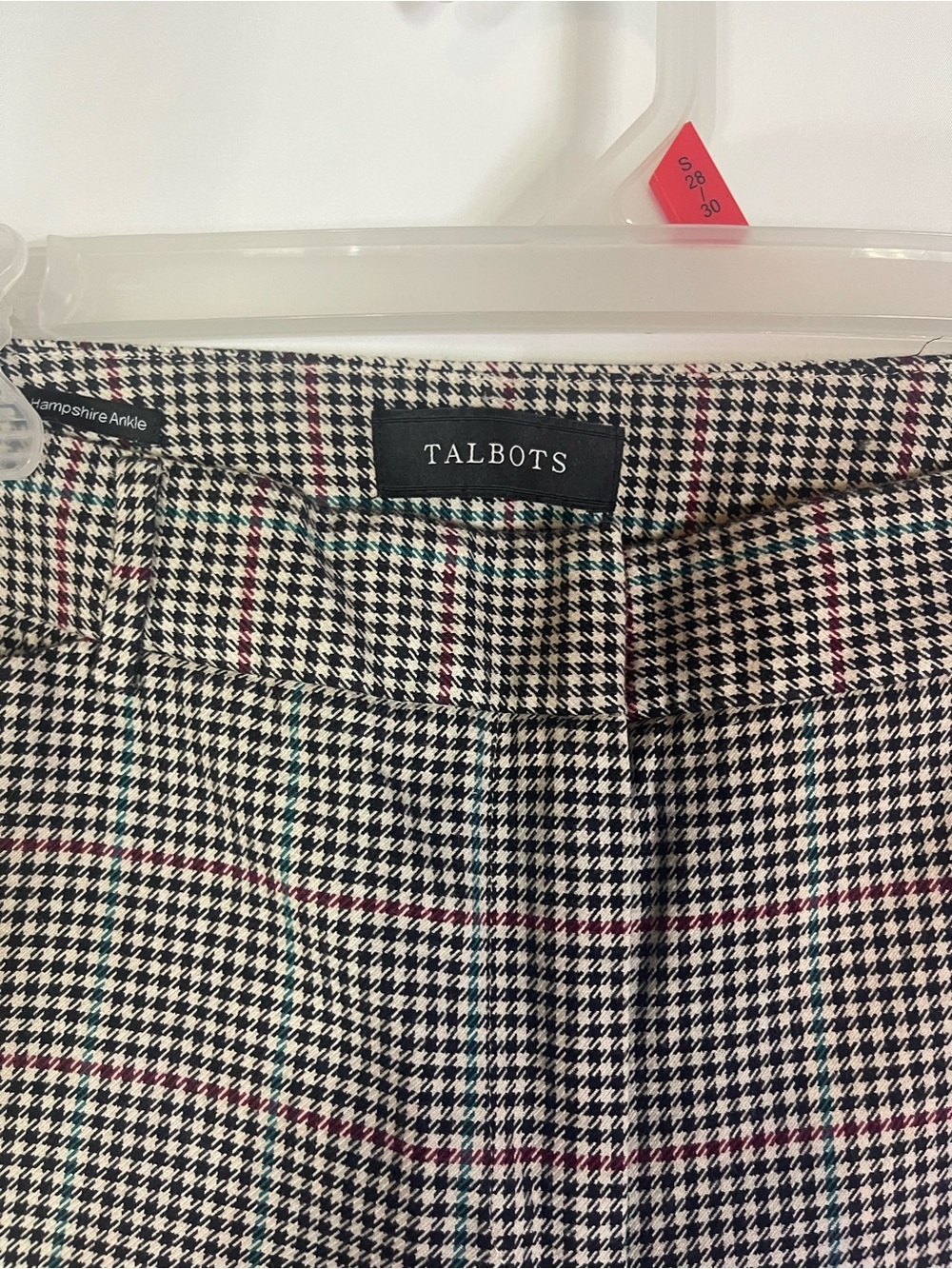 Talbots Black and White Cropped Houndstooth Ankle Pants - Picture 3 of 8